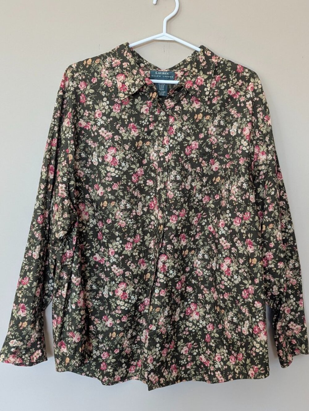 Vintage Lauren Ralph Lauren Cotton Floral Long Sleeve Shirt
